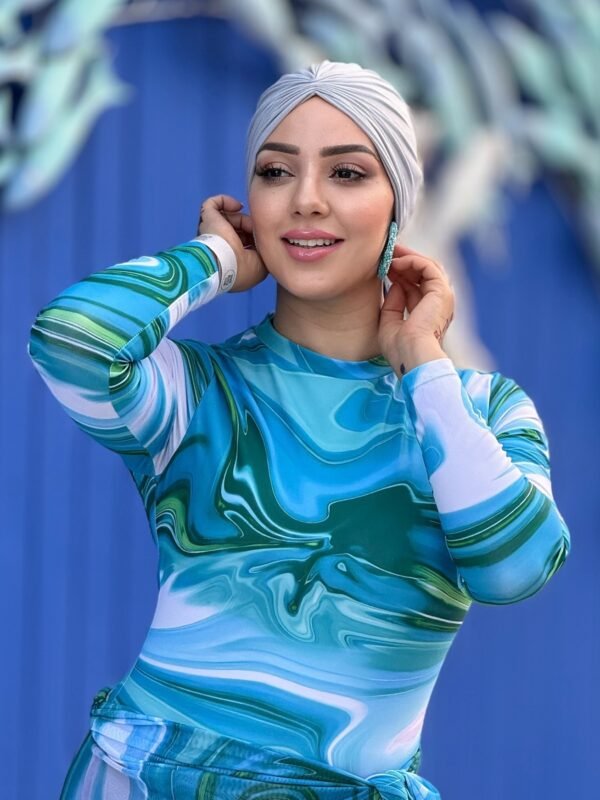 Turban Plissé Plage Gris