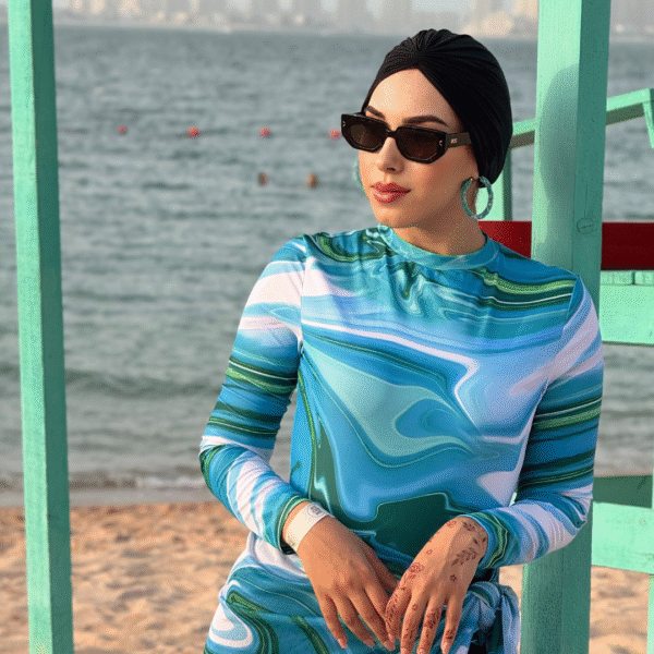 Turban Plissé Plage Noir