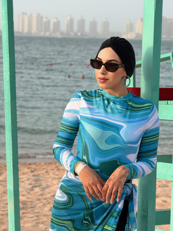 Turban Plissé Plage Noir