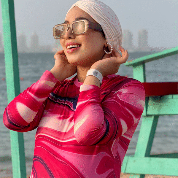 Turban Plissé Plage Saumon