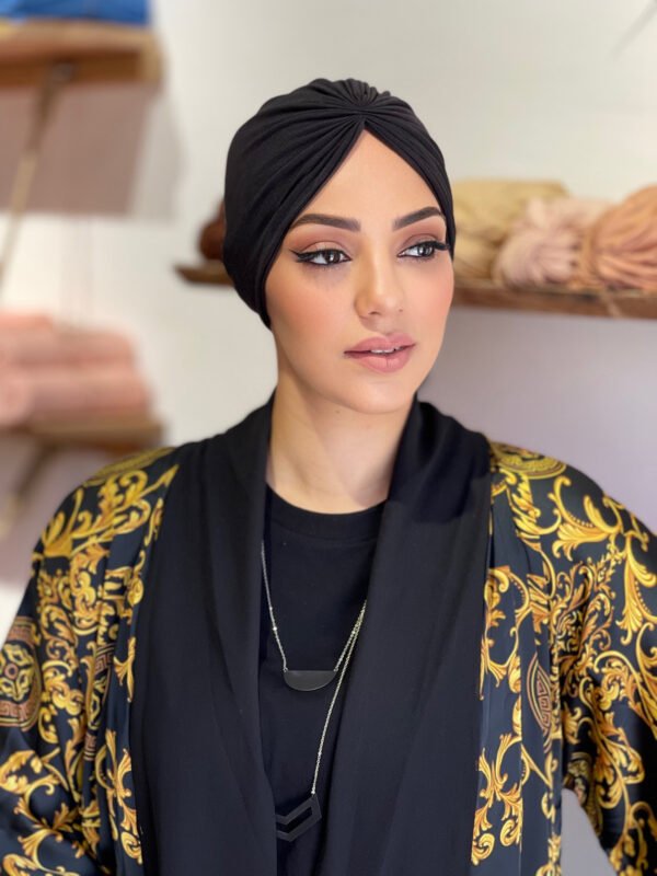 Turban plissée Noir